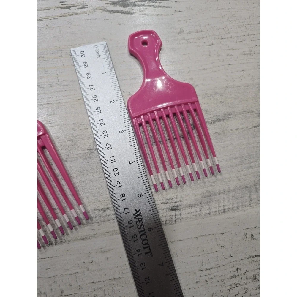 Goody Vintage Hair Lift Pick Combs Lot of 2 Pink White Dipped Tip 6